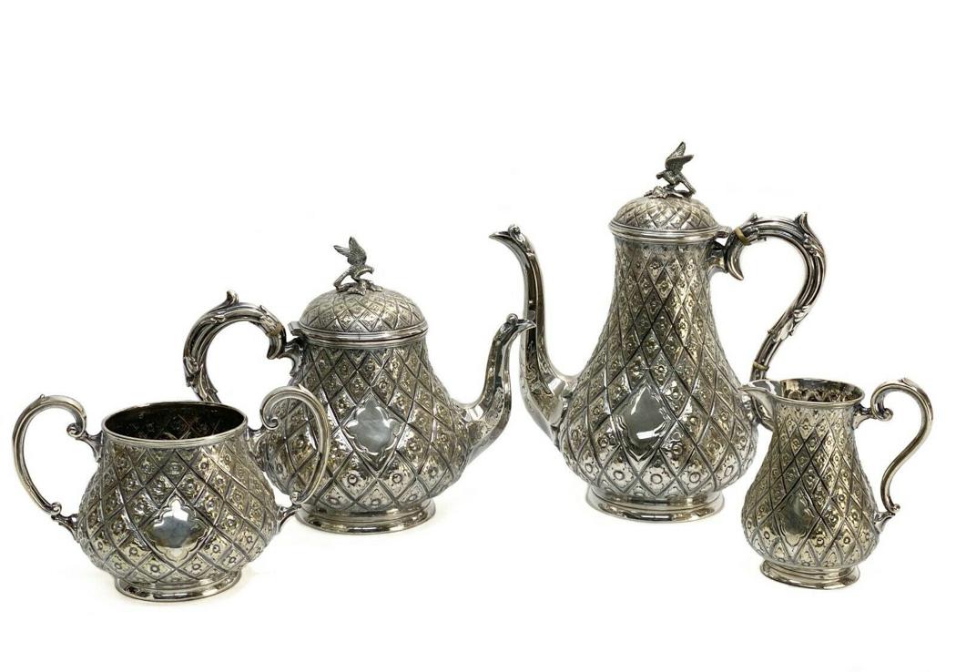 4pc Silverplate Tea and Coffee Set, 19th century (1 of 3)