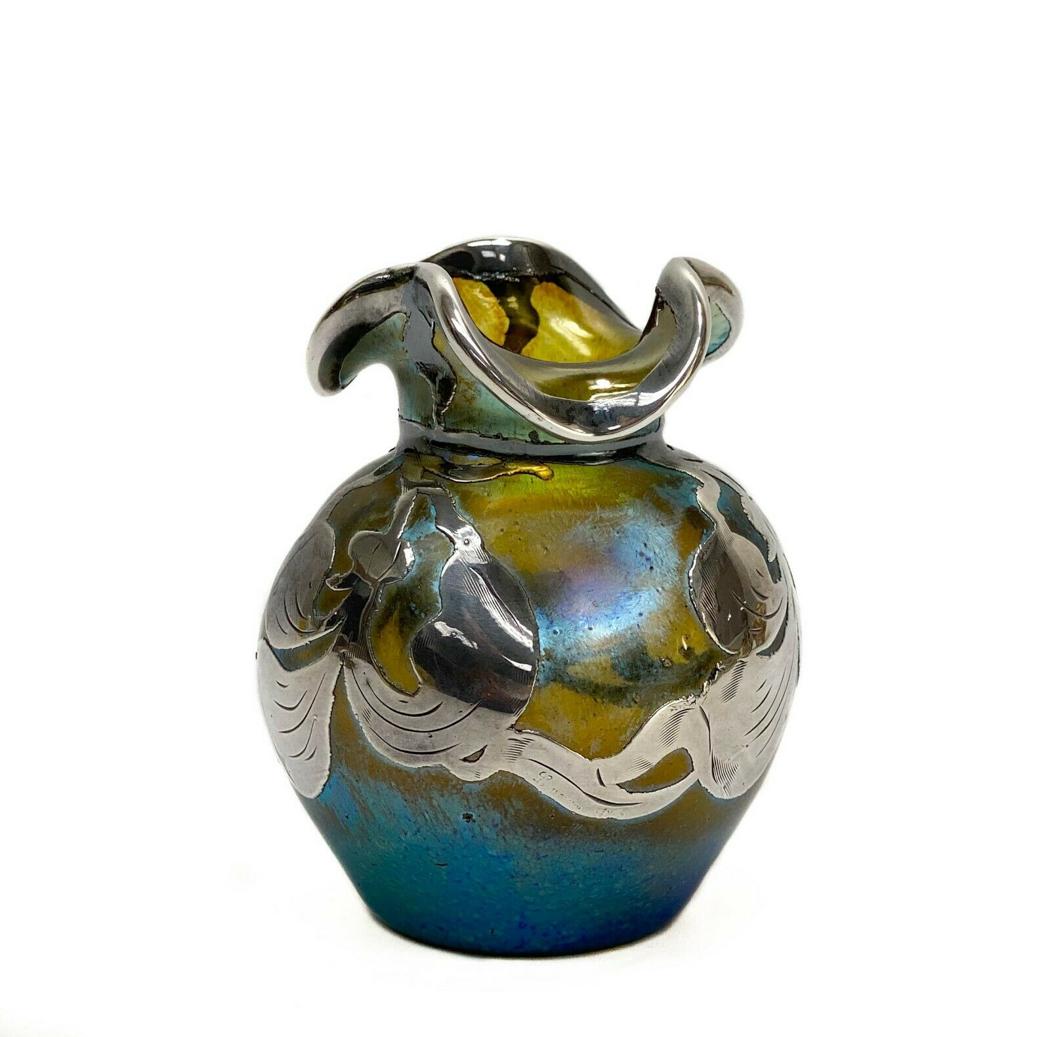 LaPierre Sterling Silver Overlay Blue Aurene Mini Vase (1 of 5)