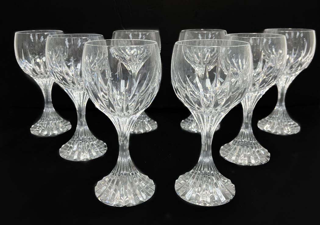 8 Baccarat Crystal Glass Water Goblets in Massena (1 of 6)