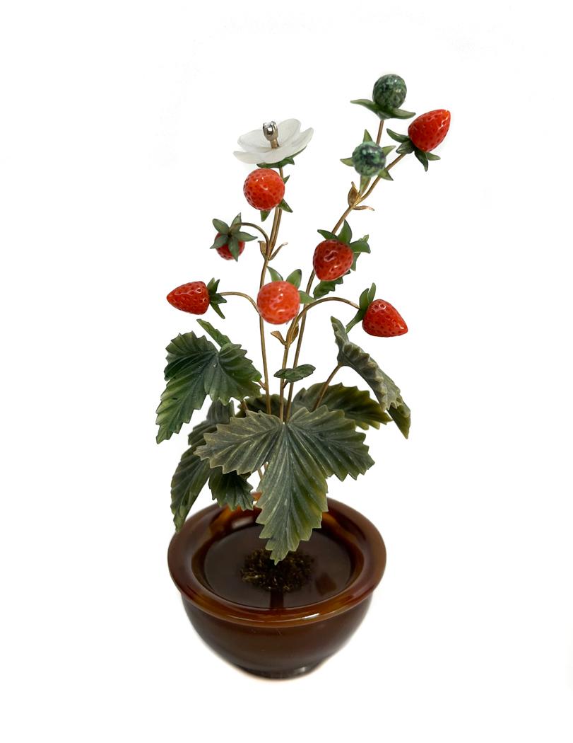 Study of a Strawberry 14k Gold Carved Agate (1 of 9)