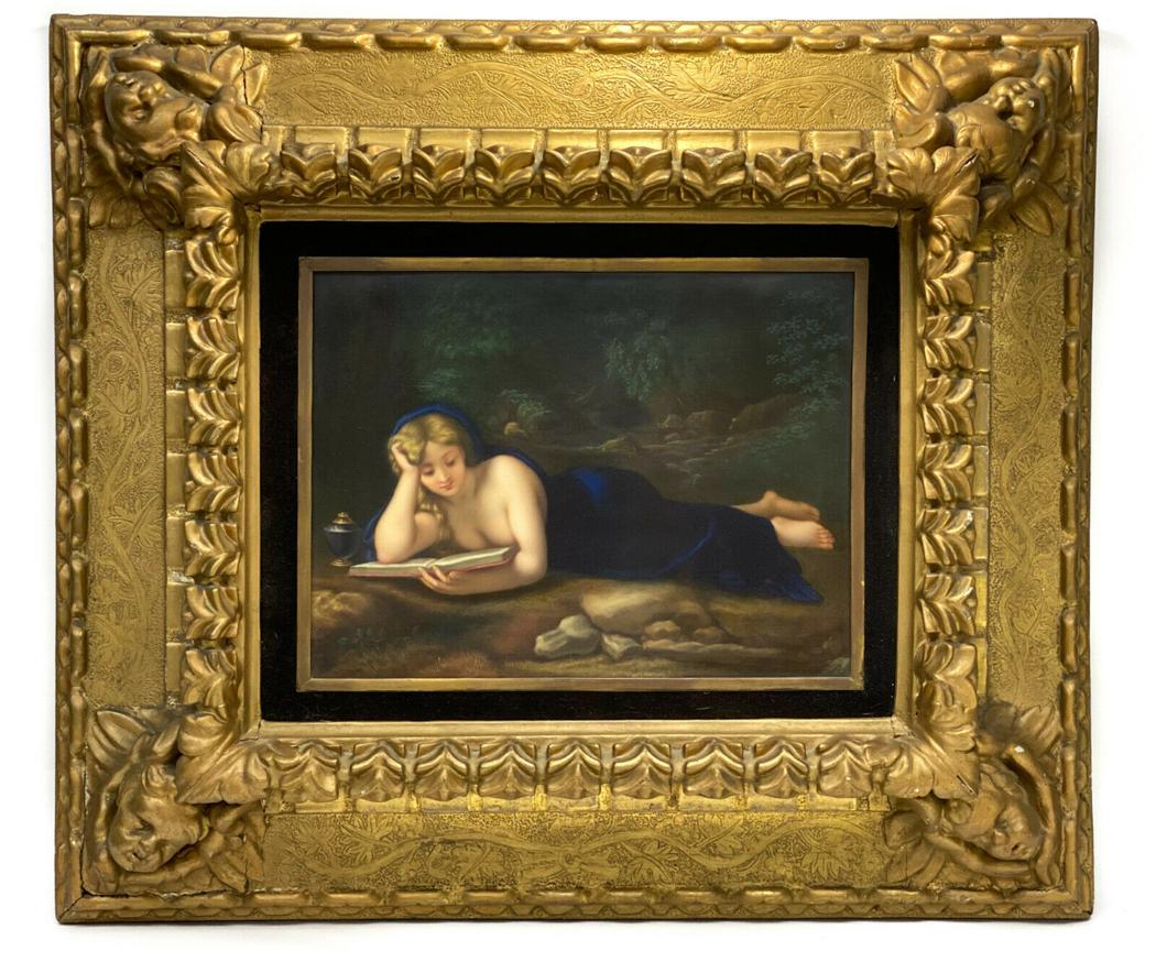 Dresden Plaque Penitent Magalene by L. Sturm (1 of 5)