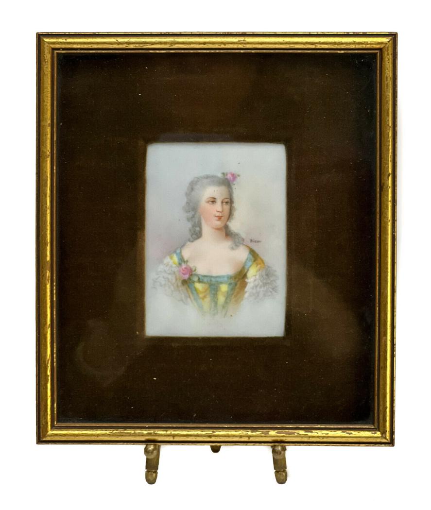 French Hand Painted Porcelain Plaque of Madame du Barry (1 of 4)