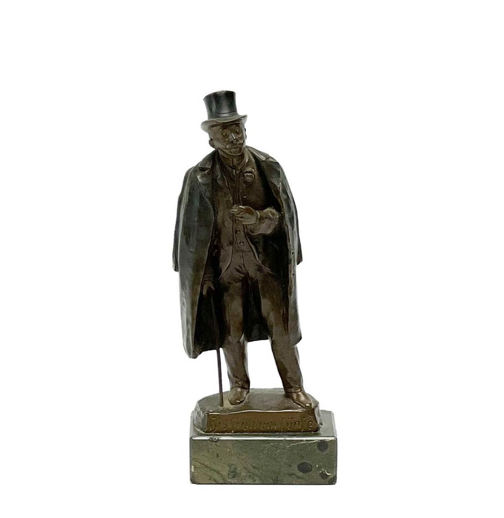 Schmidt-Felling German Patinated Bronze Sculpture Mini Figure Bis frÃ¼h um fÃ¼nfe (1 of 8)