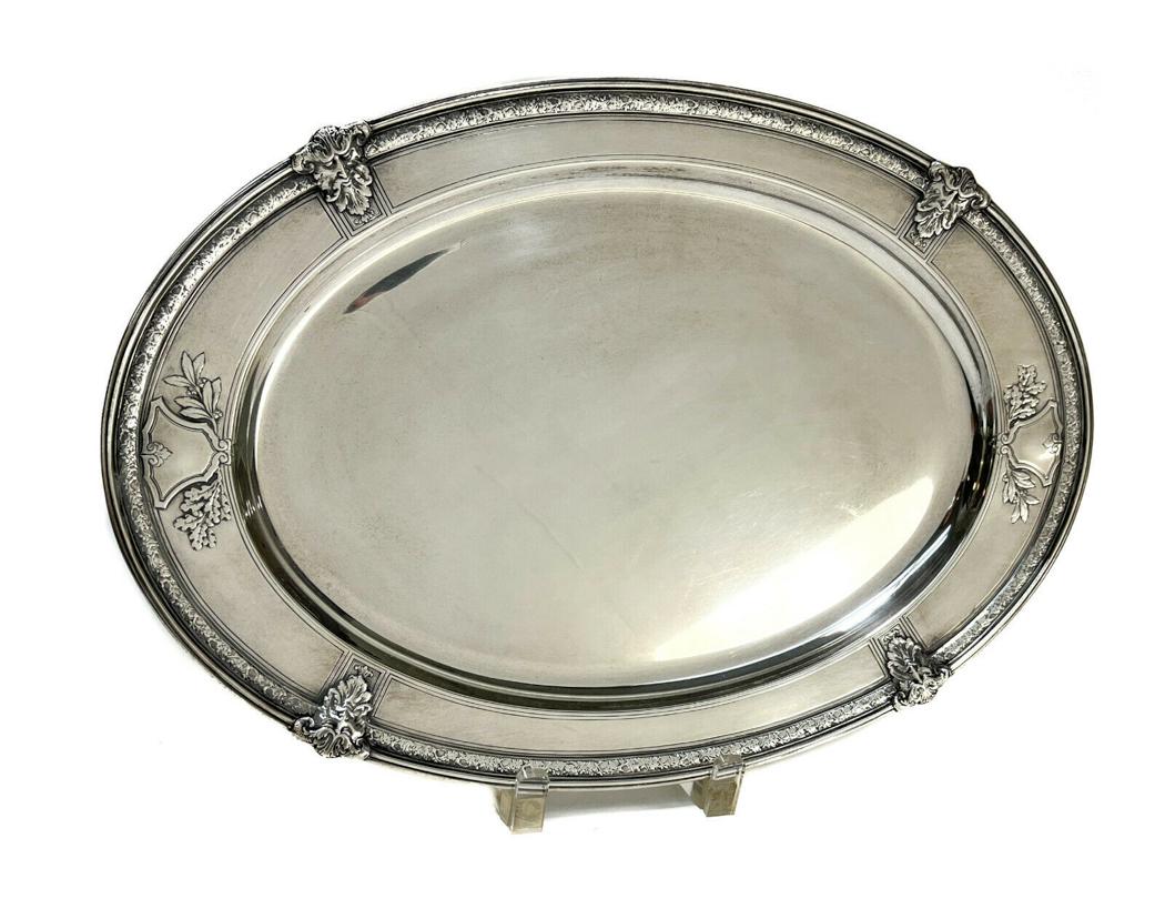 Gorham Sterling Silver Oval Tray in Florentine-Florez (1 of 6)