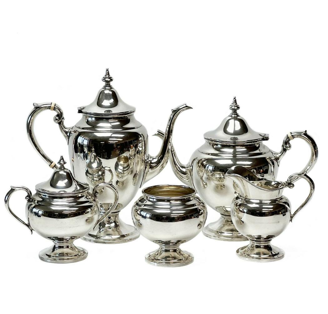 5pc Gorham Sterling Silver Tea and Coffee Service Set (1 of 7)