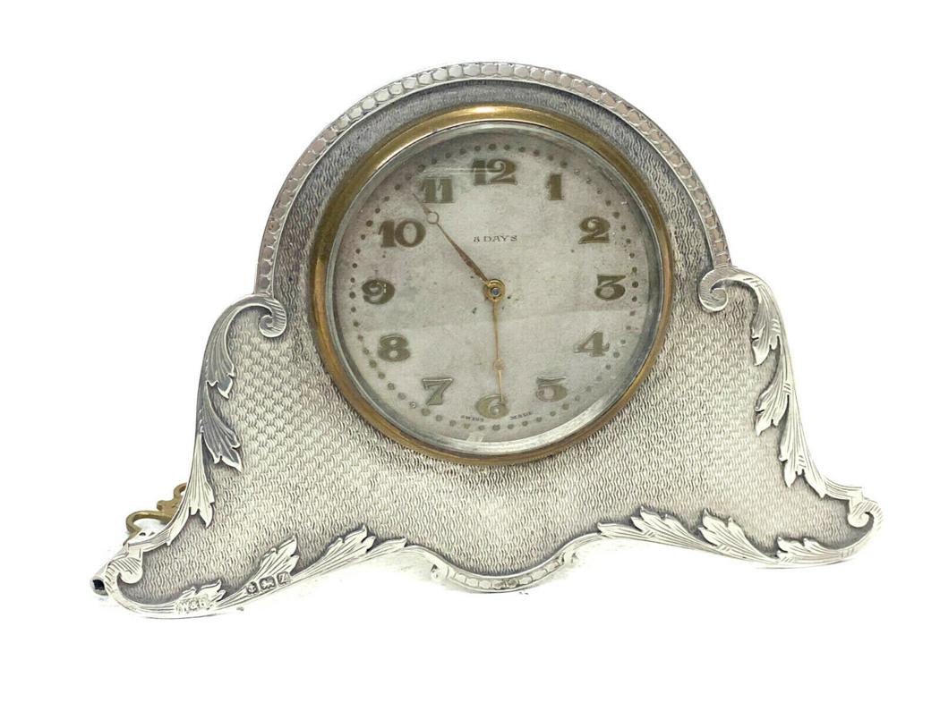 White & Hawkins Birmingham Sterling Silver Table Clock (1 of 6)