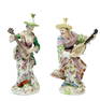 Pair Dresden Germany Hand Painted Porcelain Figurines Man Woman Mandolin