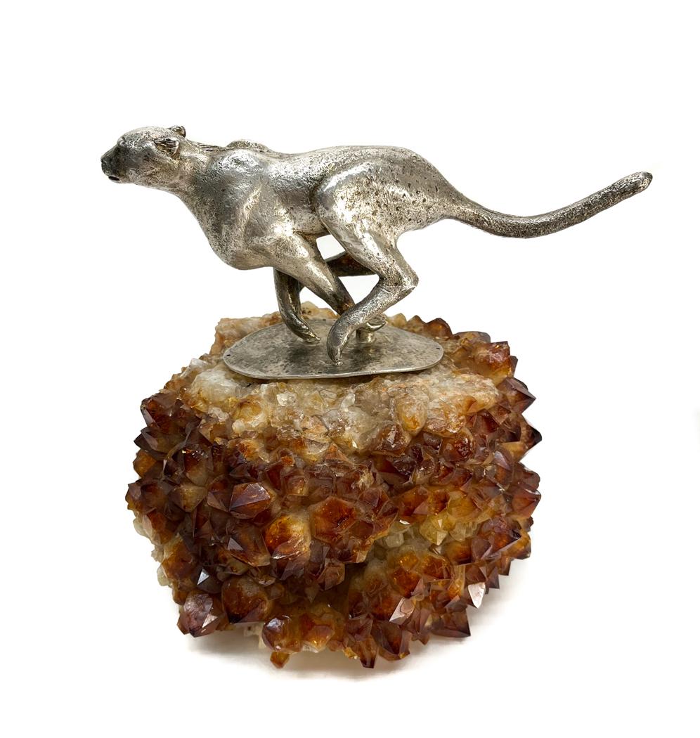 958 Solid Silver Cougar Gemstone Sculpture (1 of 9)
