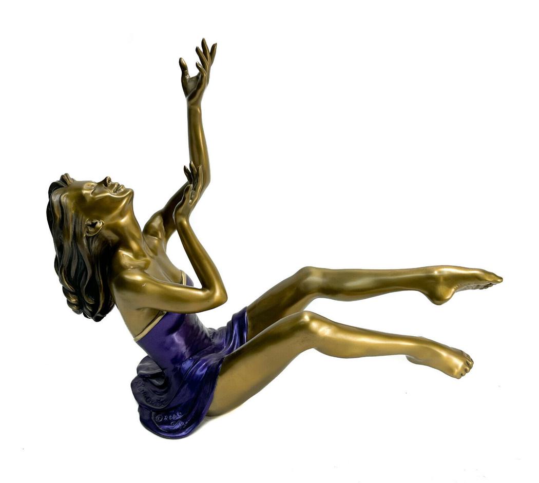 Ramon Parmenter (US 20th C.) Gilt Bronze Cold Painted Sculpture, Elation, 2000 (1 of 11)