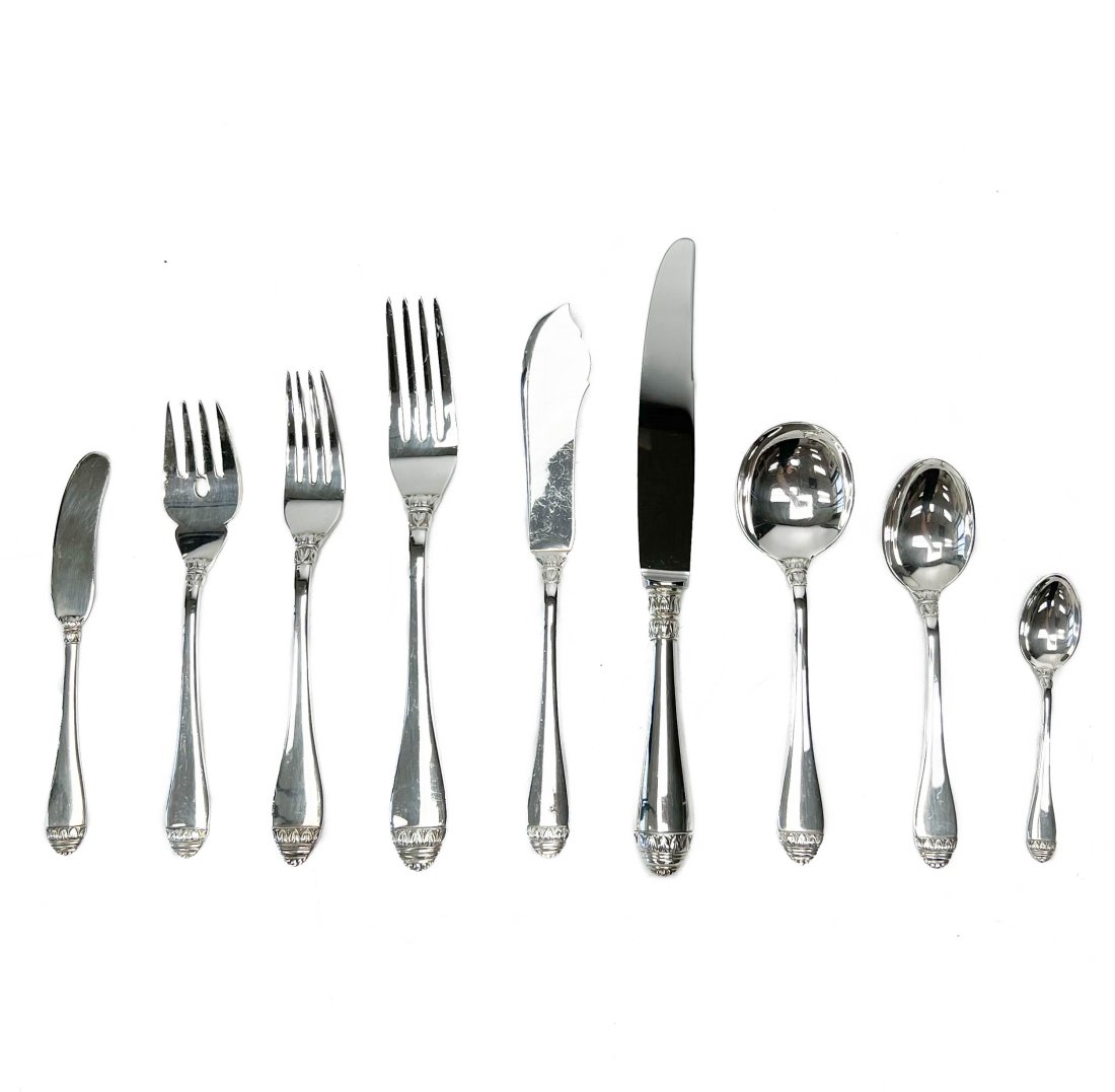112pc Buccellati Sterling Silver Flatware Service for 12 in French Empire (1 of 6)