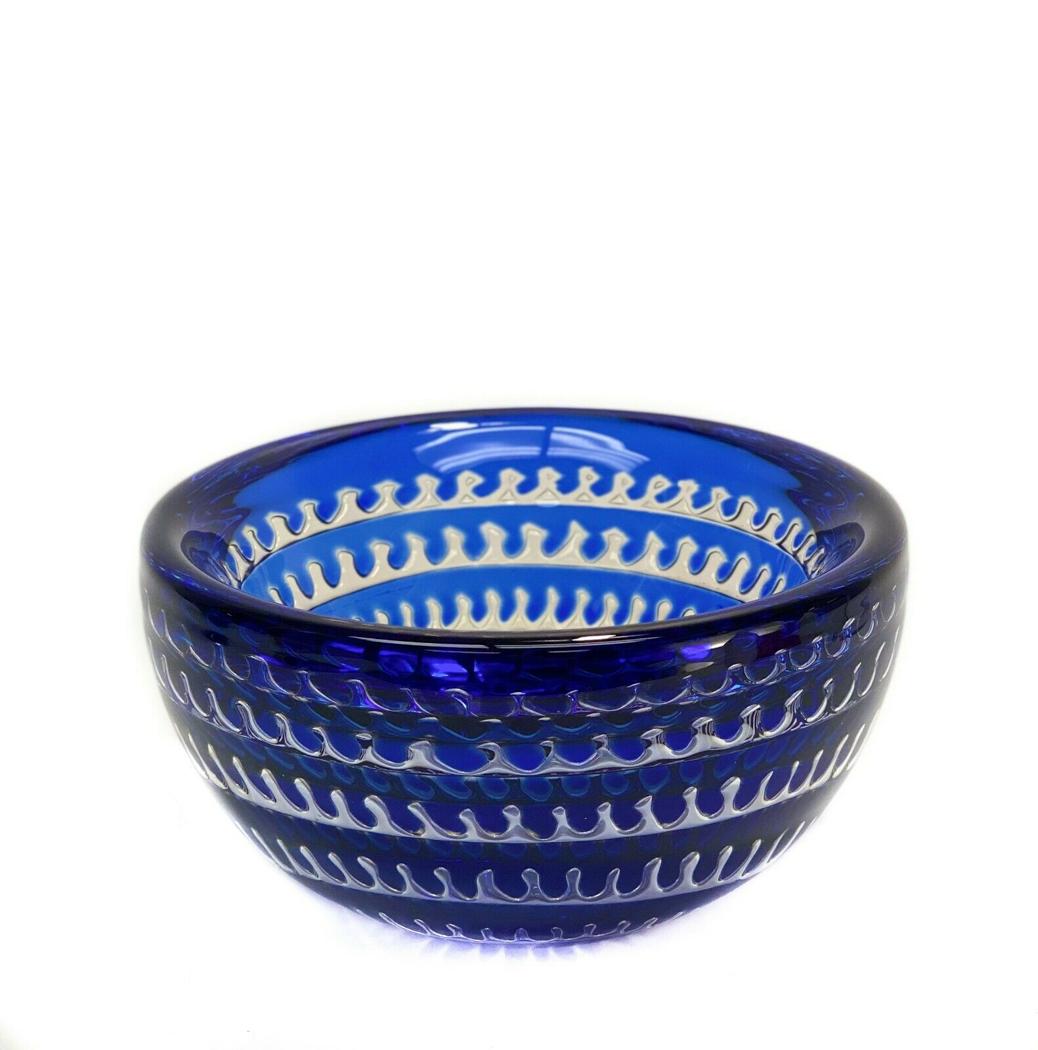 Edvin Ohrstrom Orrefors Sweden Ariel Art Glass Bowl Signed (1 of 4)