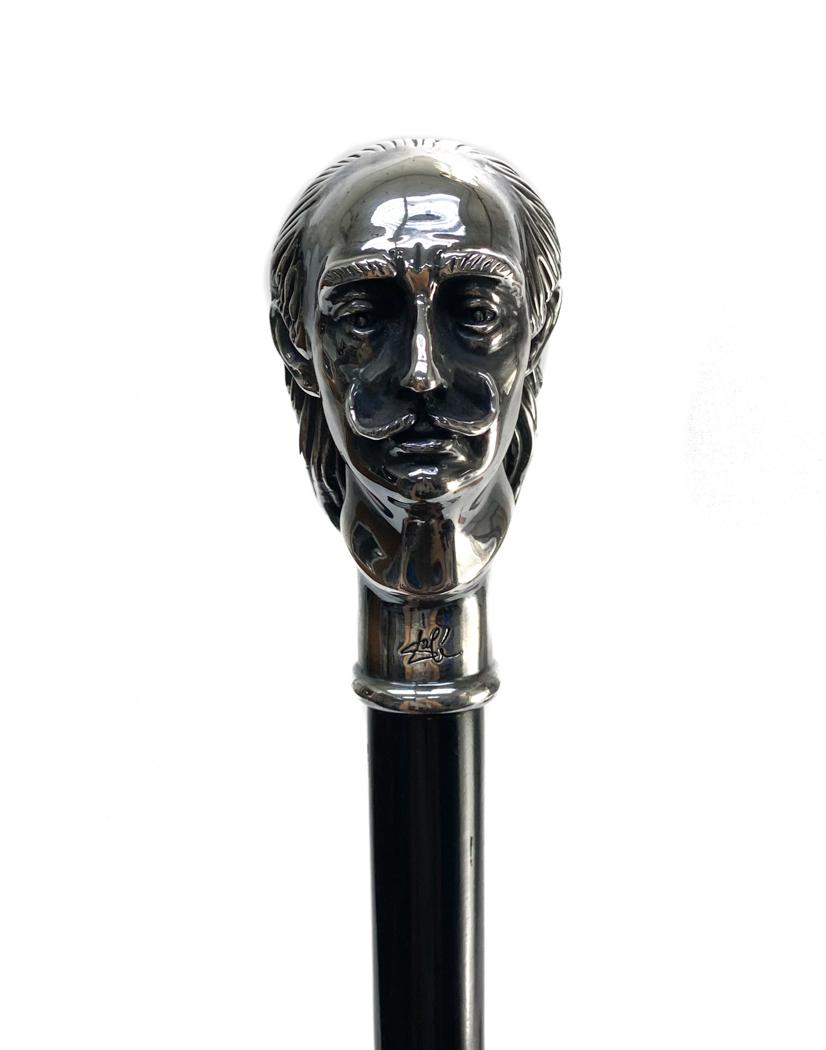 Continental Silver Topped Cane of Dali, 20th C (1 of 9)