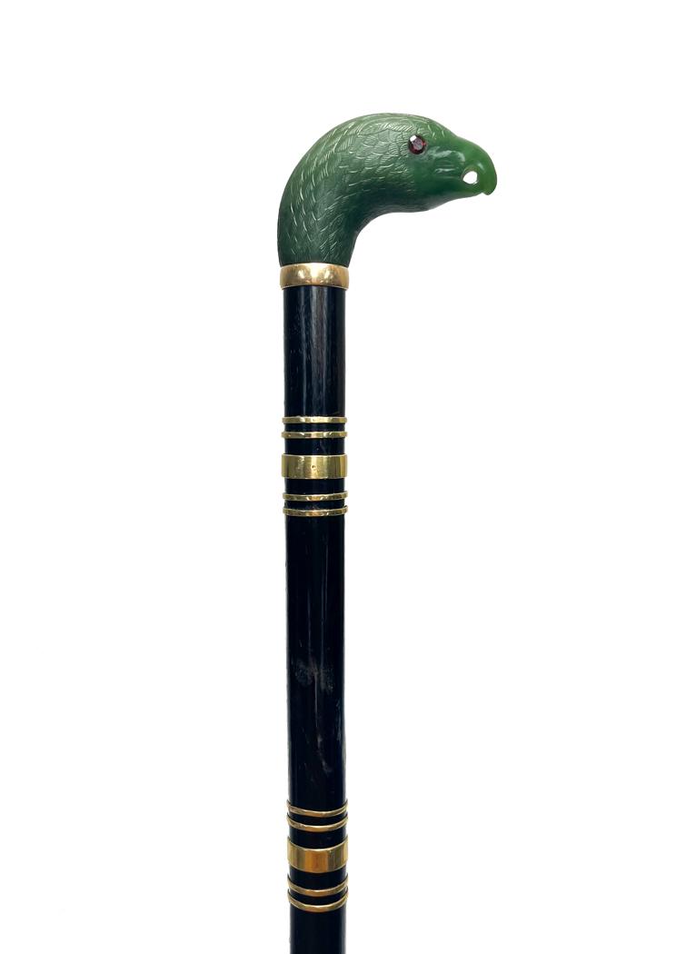 Tiffany & Co. 18k, Ruby & Jade Eagle Walking Stick (1 of 9)