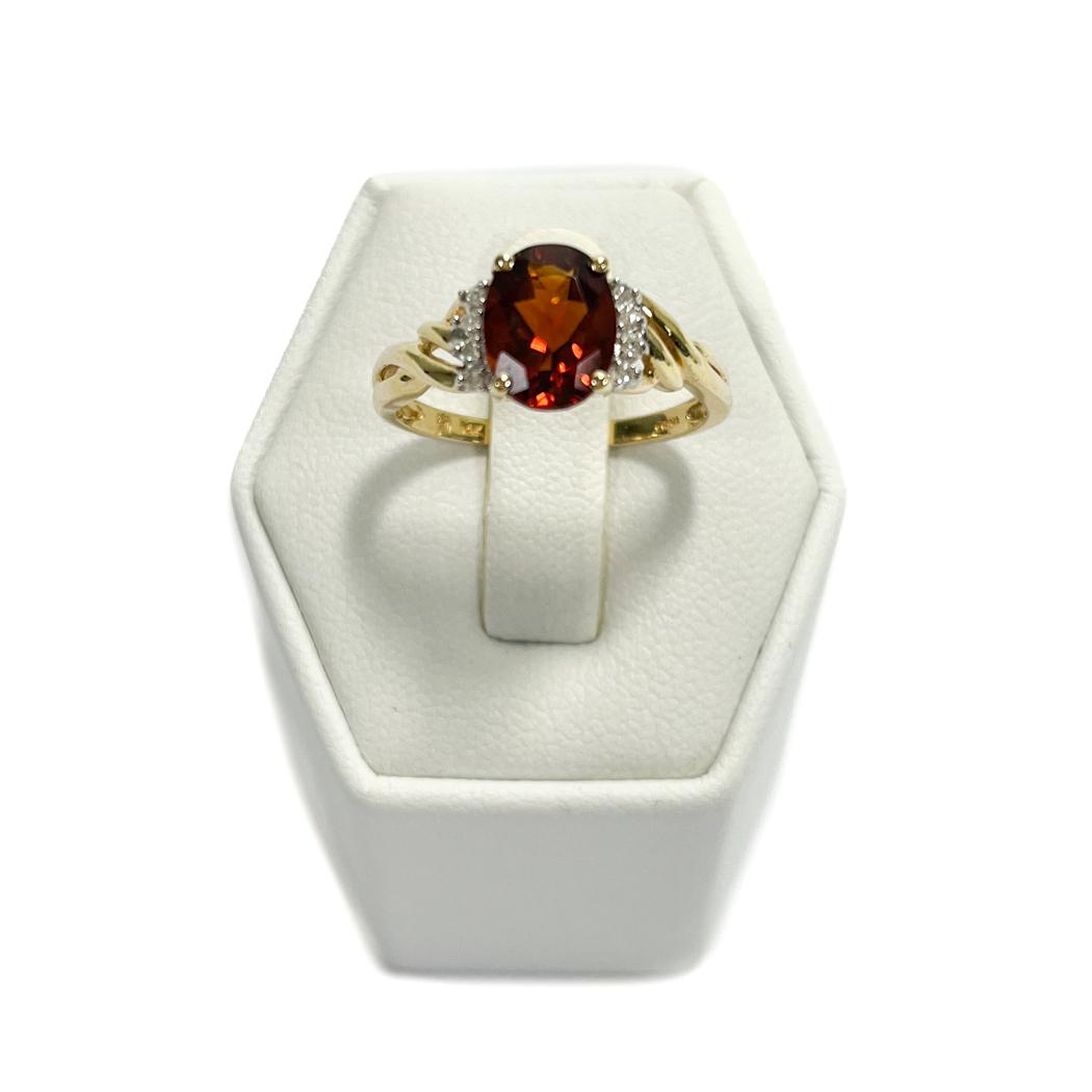 14k Yellow Gold and Orange Citrine Ring, Size 8 (1 of 9)
