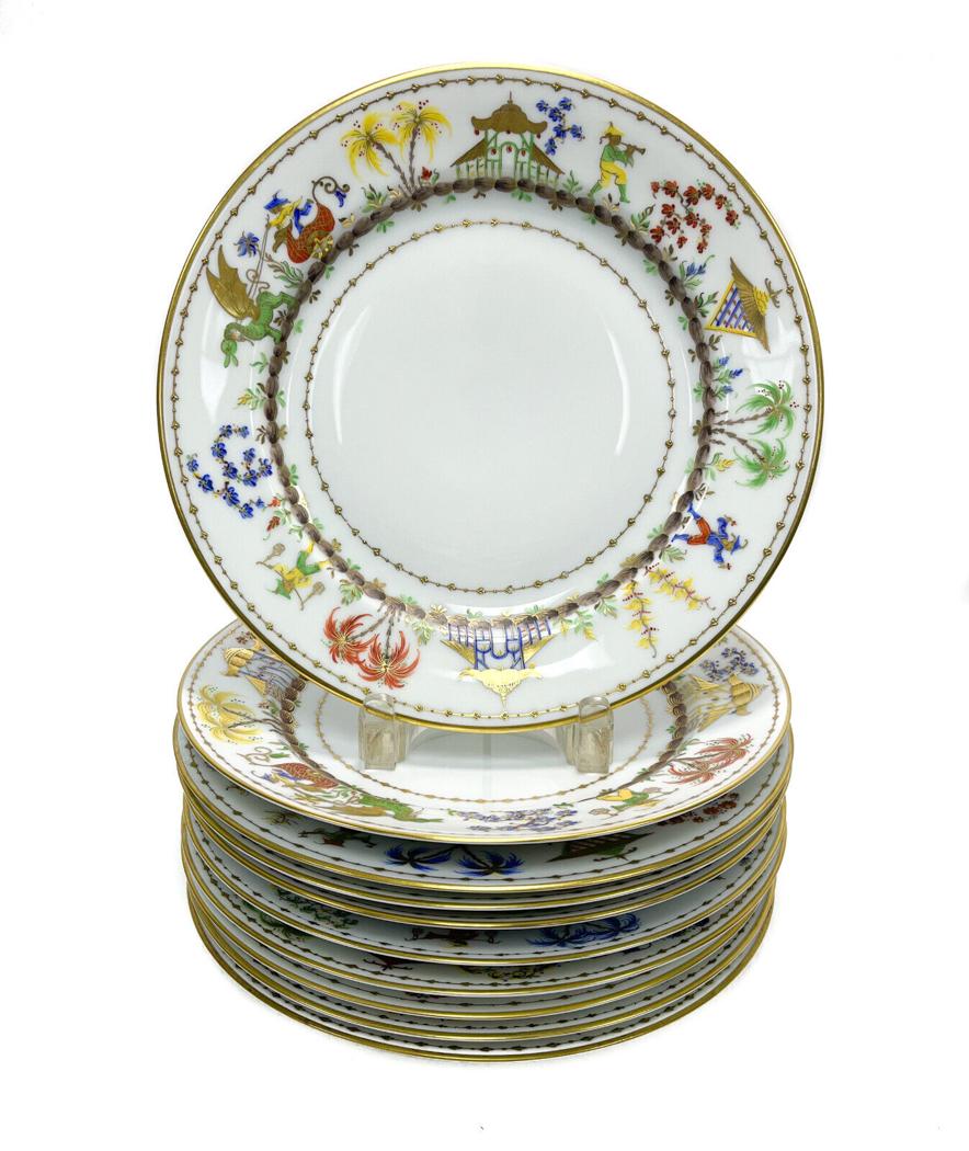 10 Tiffany Le Tallec Private Stock Porcelain Dinner Plates in Cirque Chinois (1 of 13)