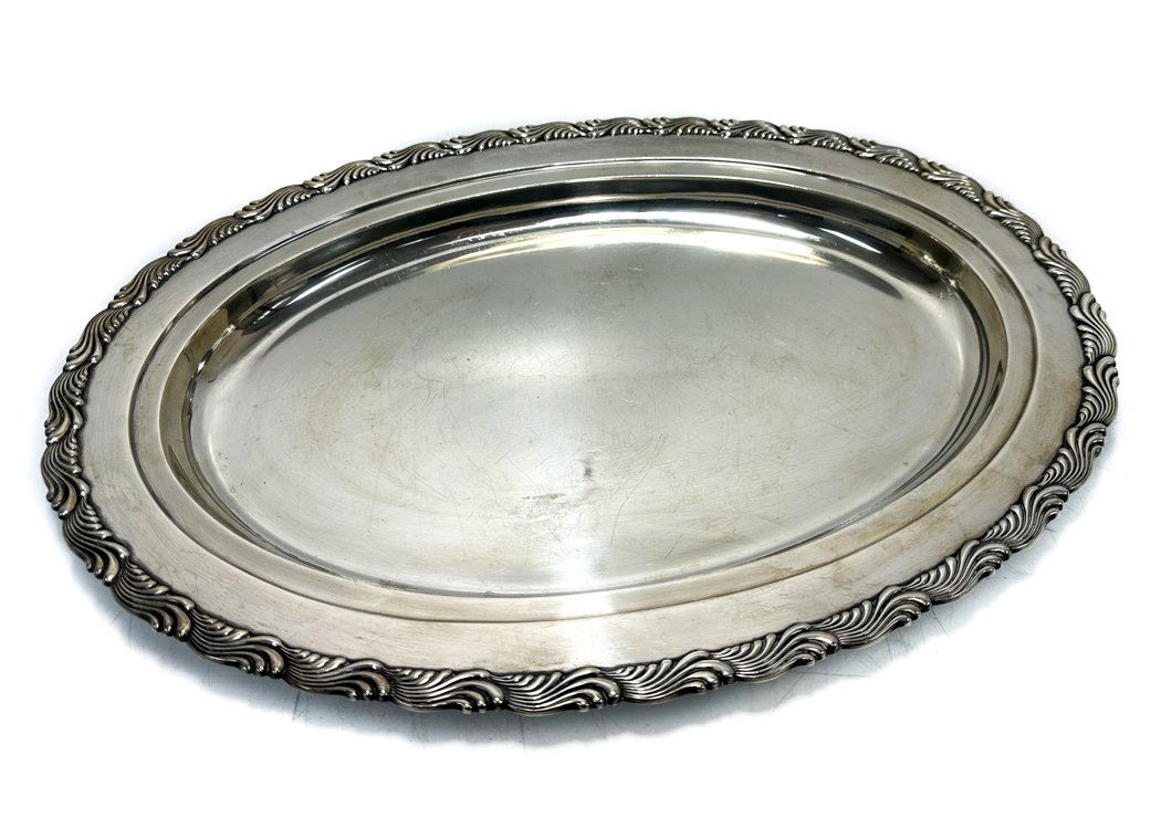 Tiffany Sterling Silver  Oval Serving Tray Wave Edge (1 of 7)