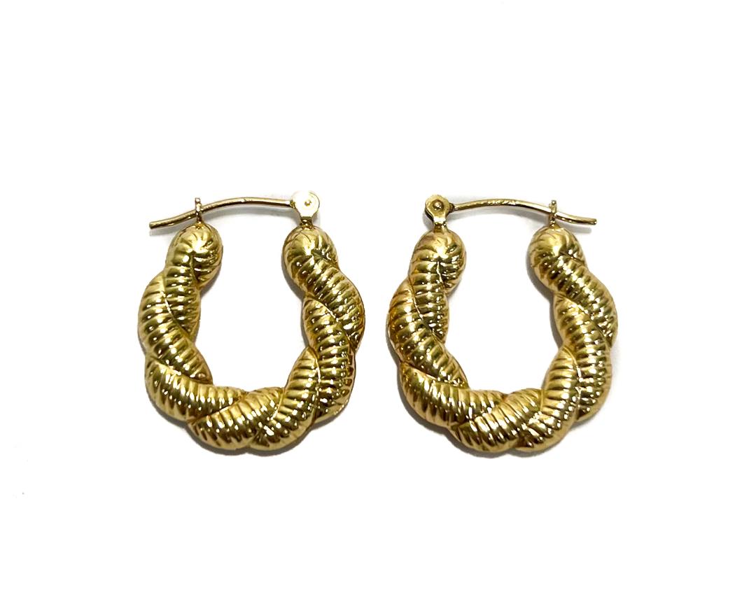 ICM 14k Yellow Gold Rope Hoop Earrings (1 of 4)