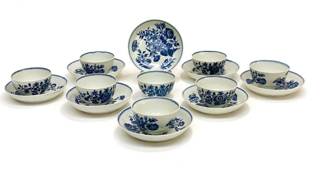 8 Royal Worcester Dr. Wall Cup Saucers in Three Flowers (1 of 9)
