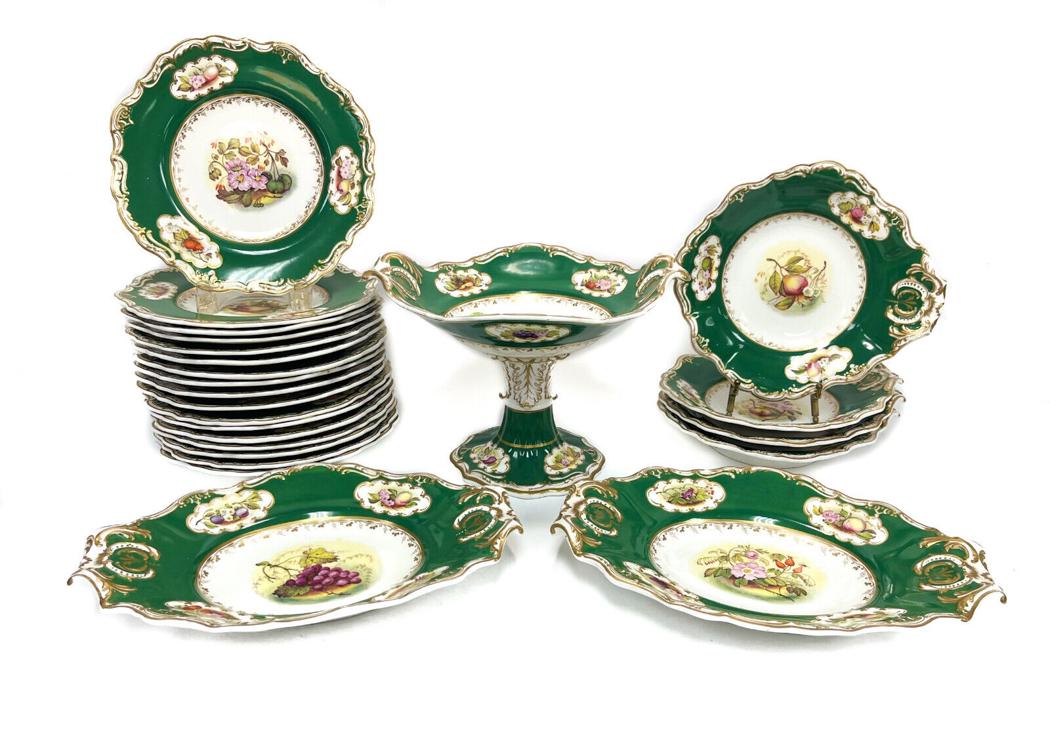 24 Piece Spode England Felspar China Dessert Service for 16, circa 1820 (1 of 11)