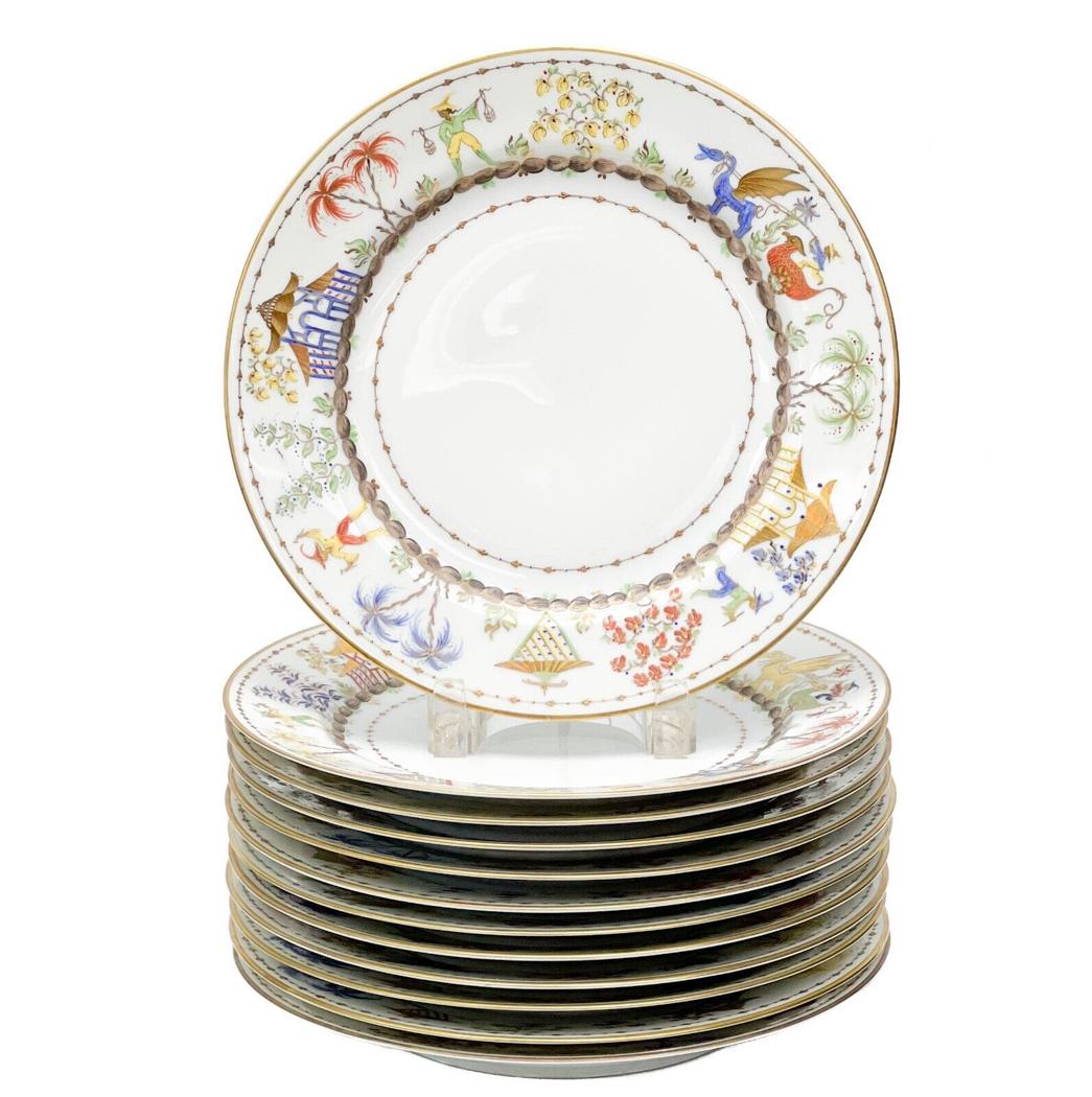 12 Tiffany Le Tallec Private Stock Porcelain Dinner Plates in Cirque Chinois (1 of 7)