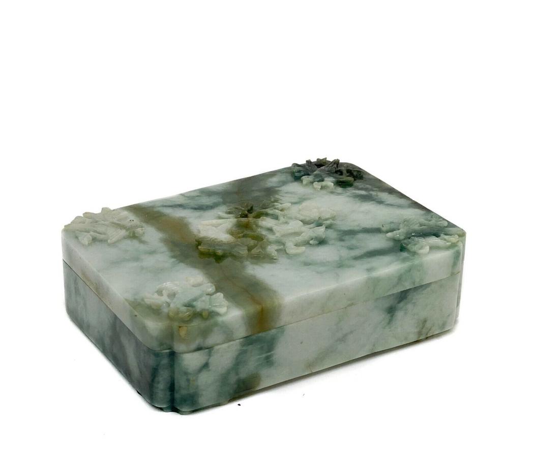 Chinese Jadeite & Sterling Box by Yamanaka (1 of 6)
