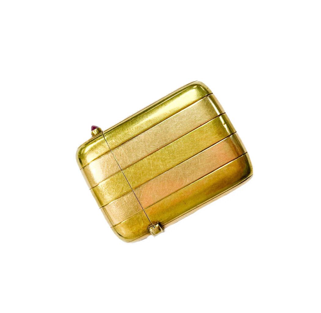 French 18 Yellow and Rose Gold Striped Vesta Case (1 of 5)