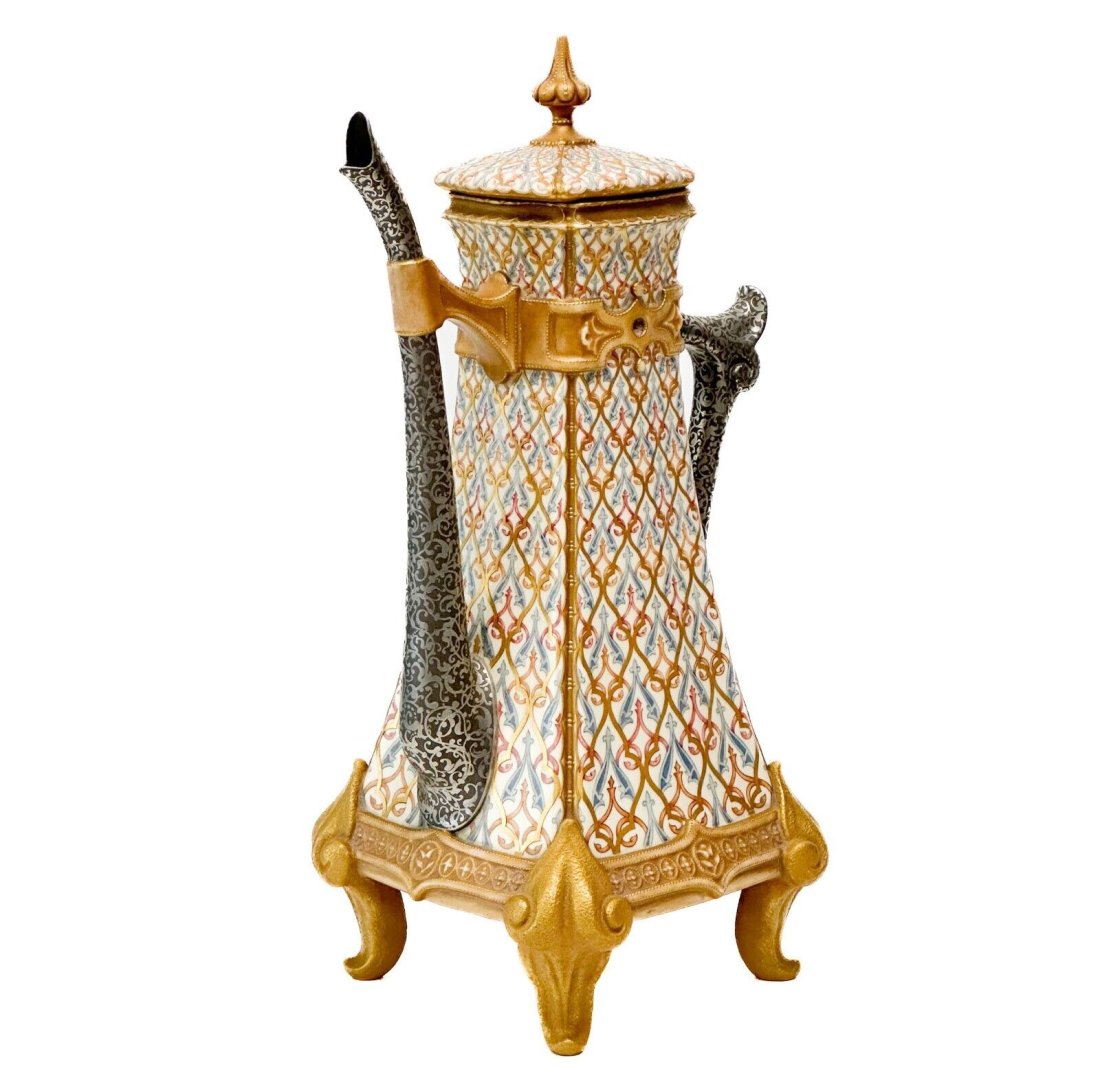 Royal Worcester England Hand Painted Porcelain Turkish Coffee Pot 1884 (1 of 8)