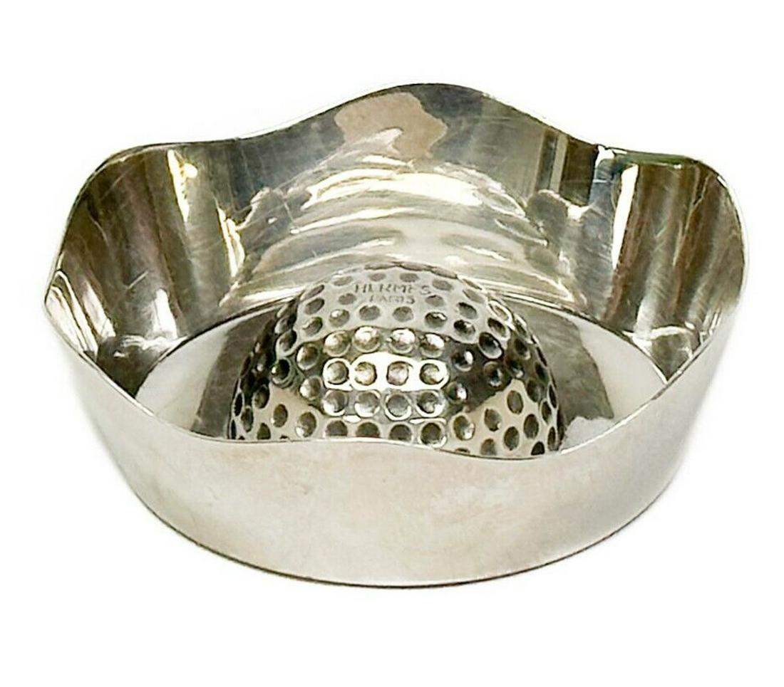 Hermes France Silver Plate Ash Tray Modeled as a Golf Ball c. 1970 (1 of 4)