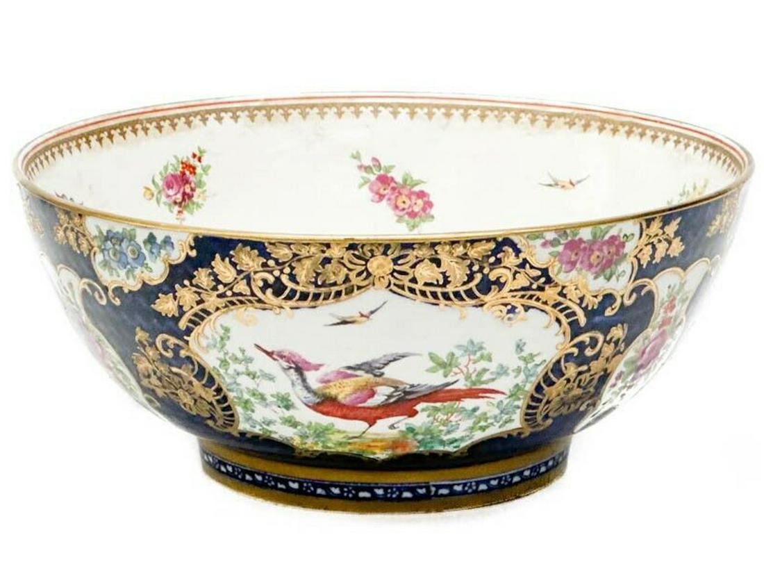 Booths England for Tiffany & Co. Porcelain Bowl Blue Scale Ground Tropical Birds (1 of 7)