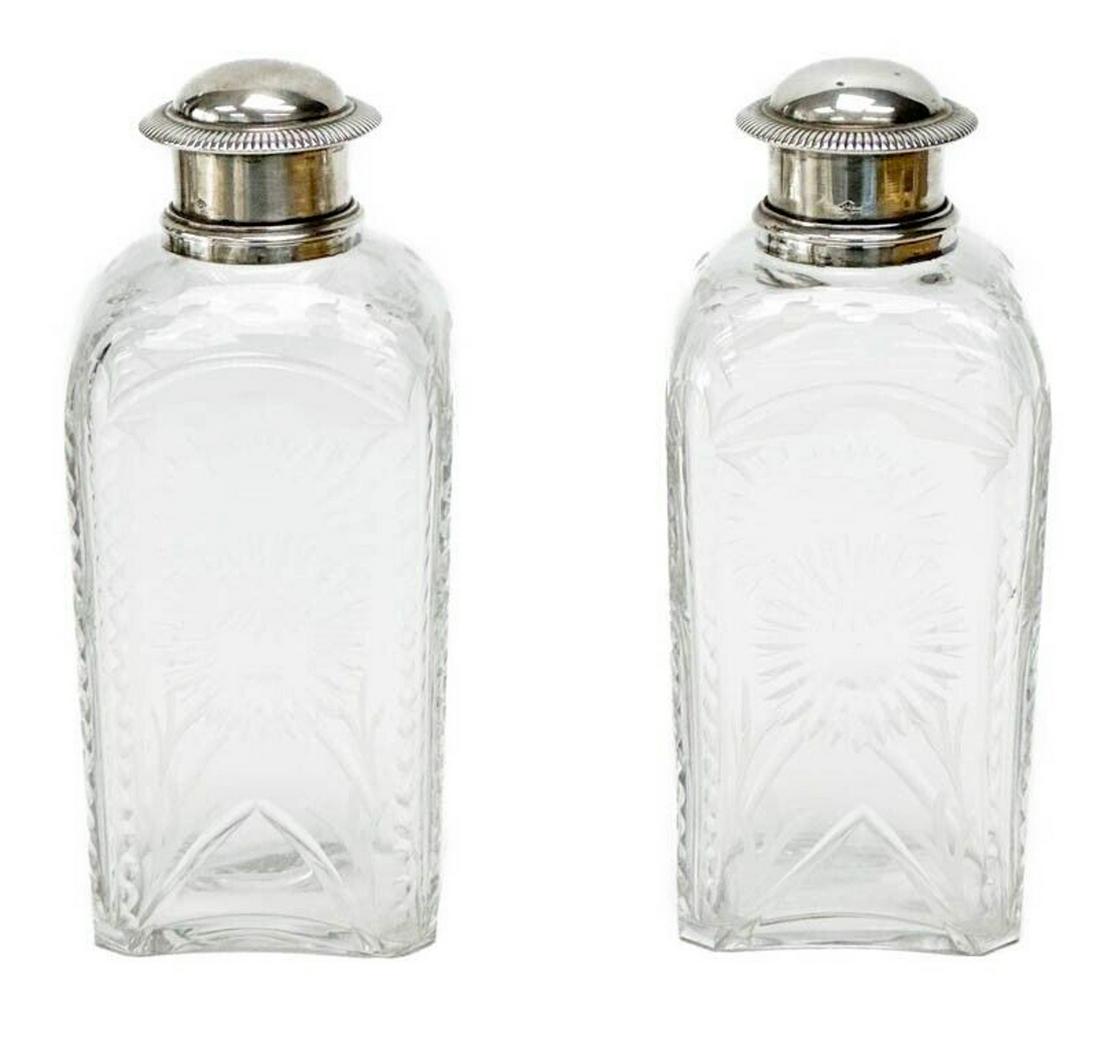 Pair Baccarat & Gustave Martin French Silver Mounted Glass Cologne Scent Bottles (1 of 12)