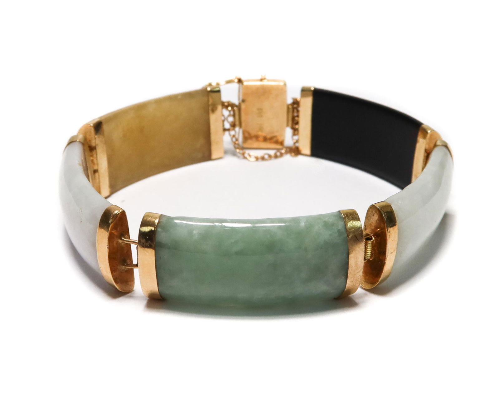 14k Yellow Gold Multicolor Jade Bracelet (1 of 5)