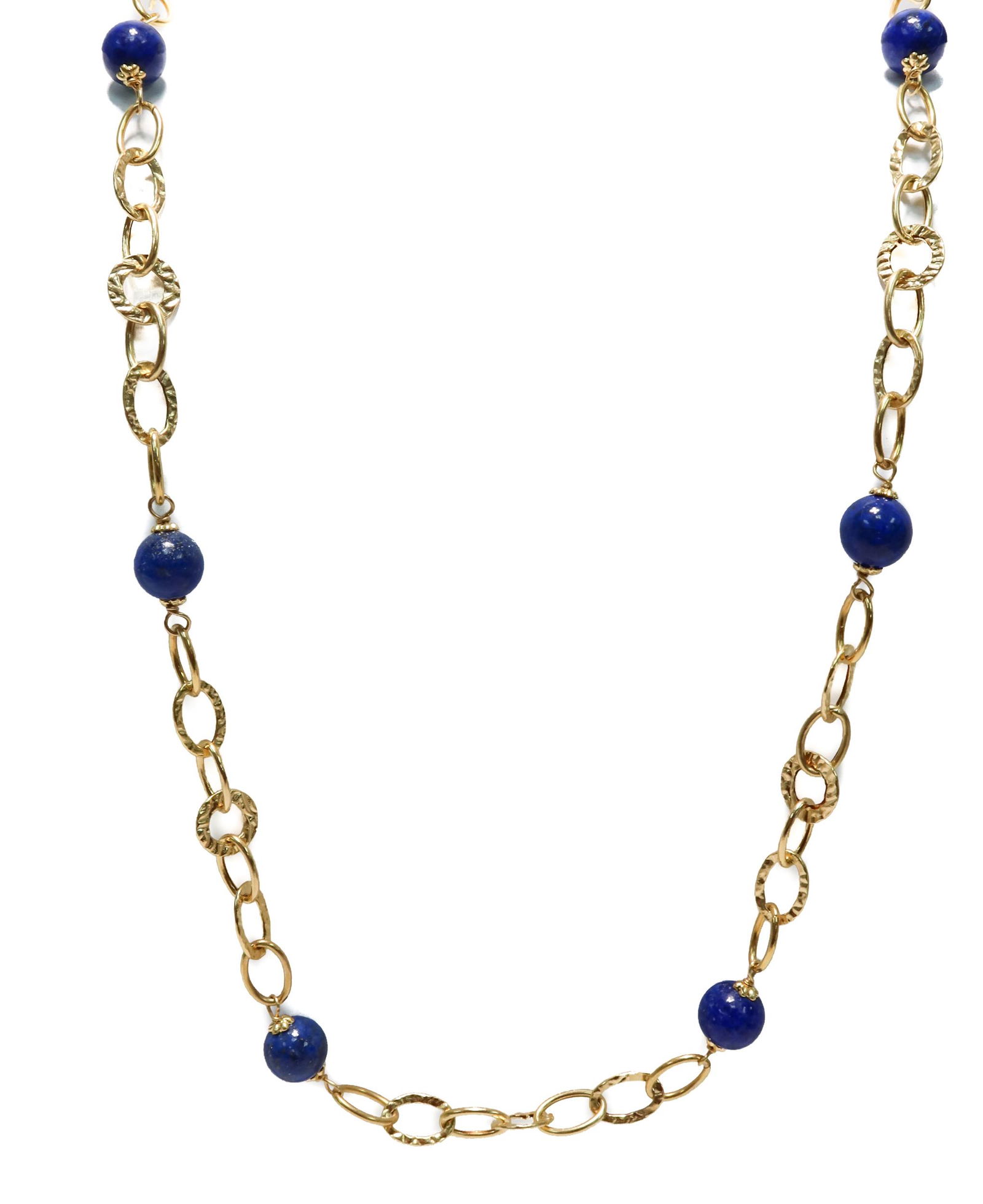 14k Yellow Gold Italian Milor Chain and Lapis Lazuli Necklace (1 of 9)