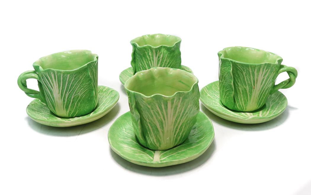 4 Dodie Thayer Au Bon Gout Porcelain Tea Cup and Saucers. (1 of 8)