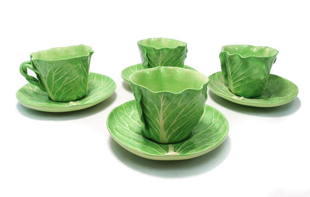 4 Dodie Thayer Au Bon Gout Porcelain Cup and Saucers. (1 of 10)