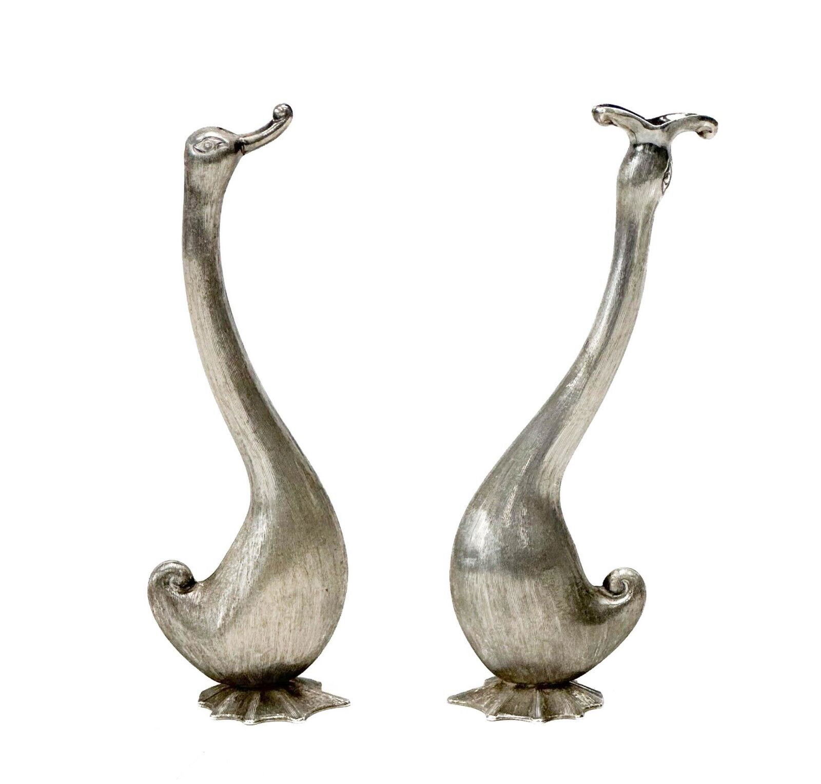 Pair Mexico 925 Silver Swan Form Salt & Pepper Shakers (1 of 7)