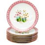 8 Royal Crown Derby England Hand Painted Pink Porcelain Dessert Plates c. 1890