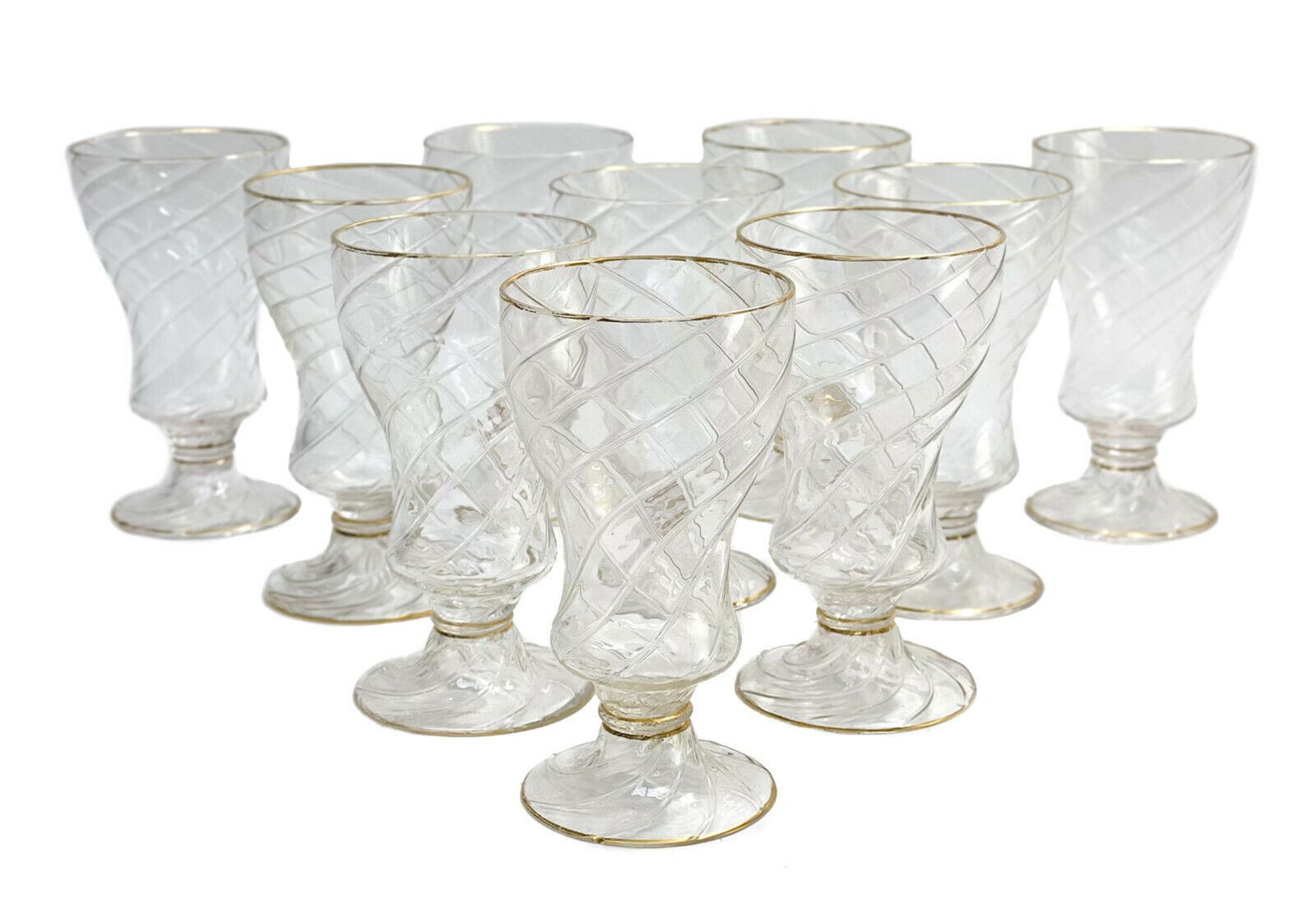 10 Lobmeyr Germany Swirled Glass Water Goblets (1 of 5)
