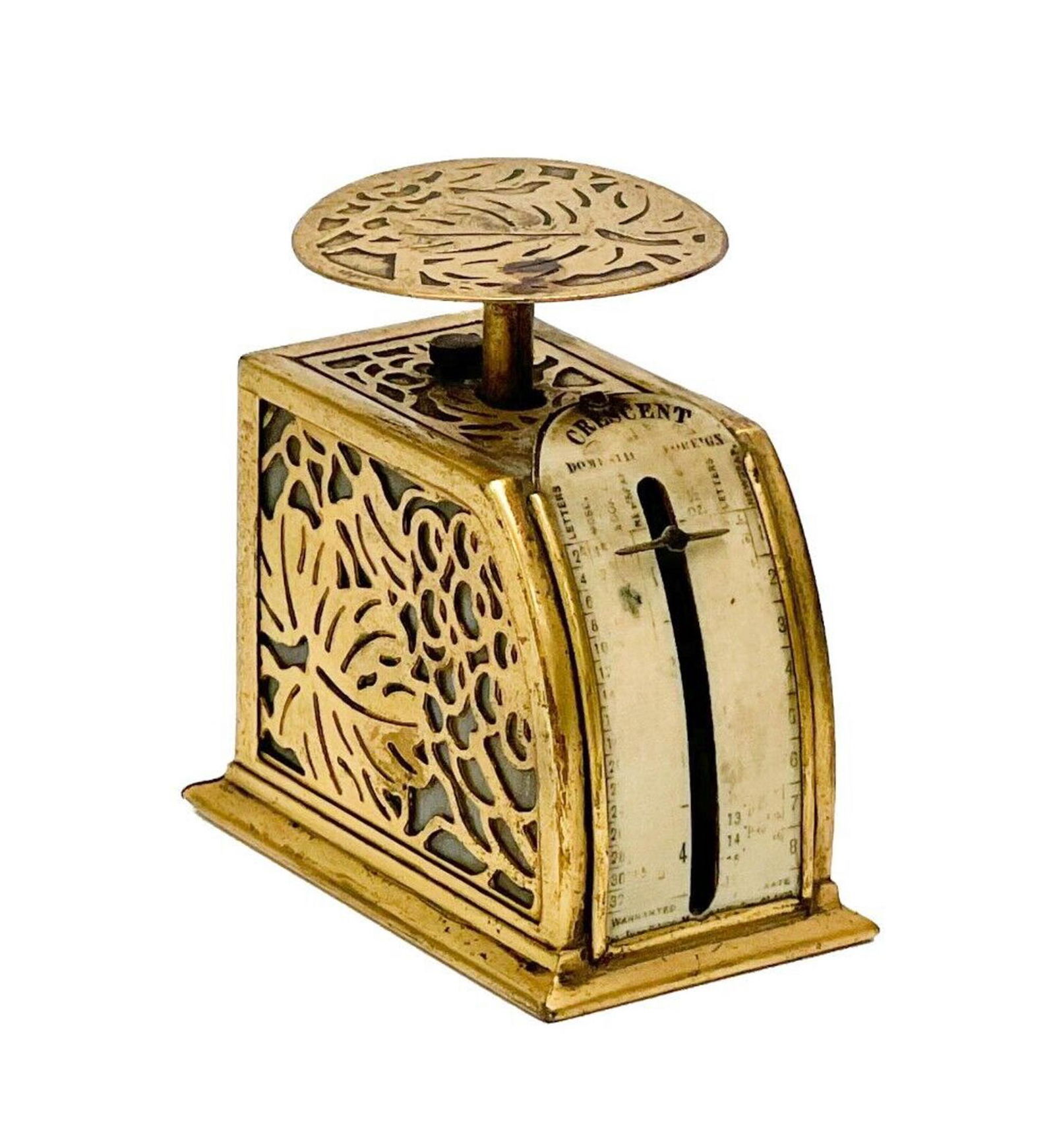 Tiffany Studios Gilt Bronze and Glass Postal Scale #872 in Grapevine (1 of 6)
