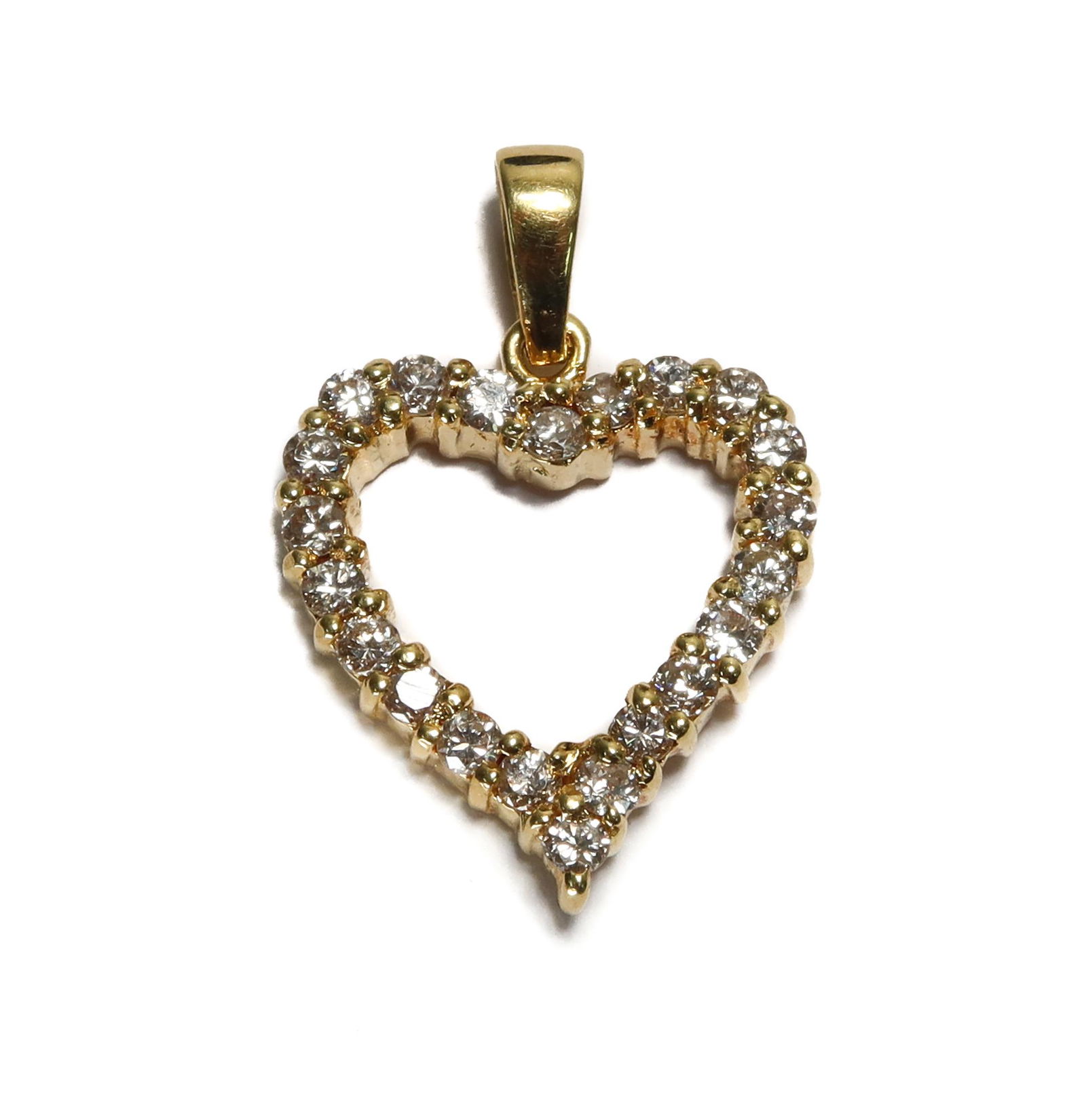 18k Yellow Gold Heart Necklace Pendant (1 of 7)