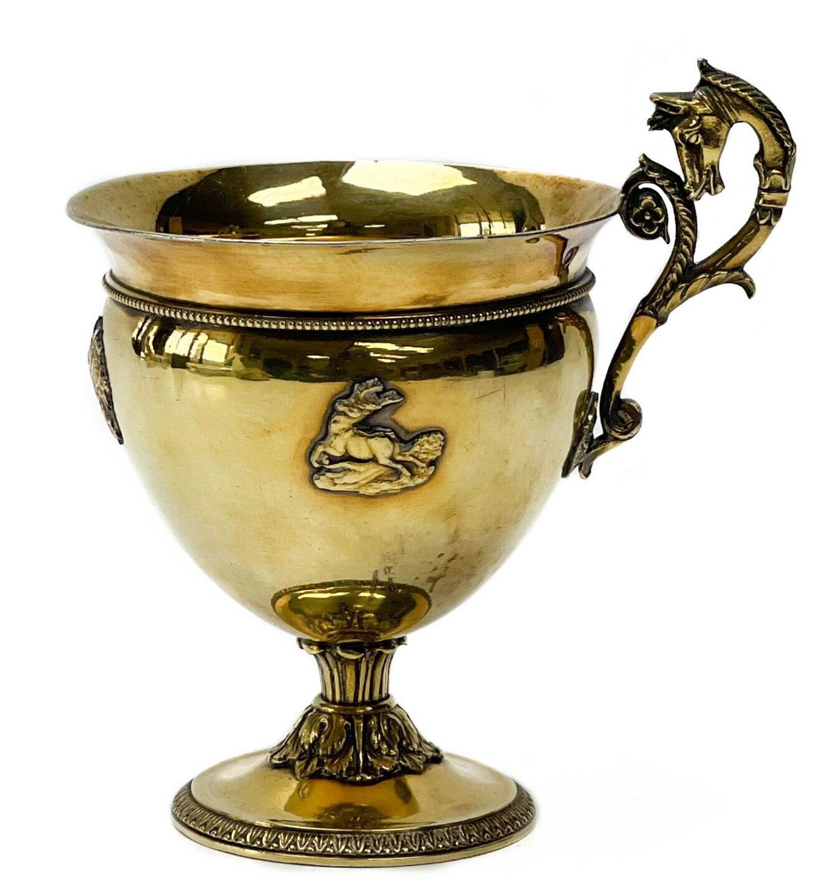Jean-Nicolas Boulanger France Empire Gilt Silver Horse Handle Cup circa 1810 (1 of 6)