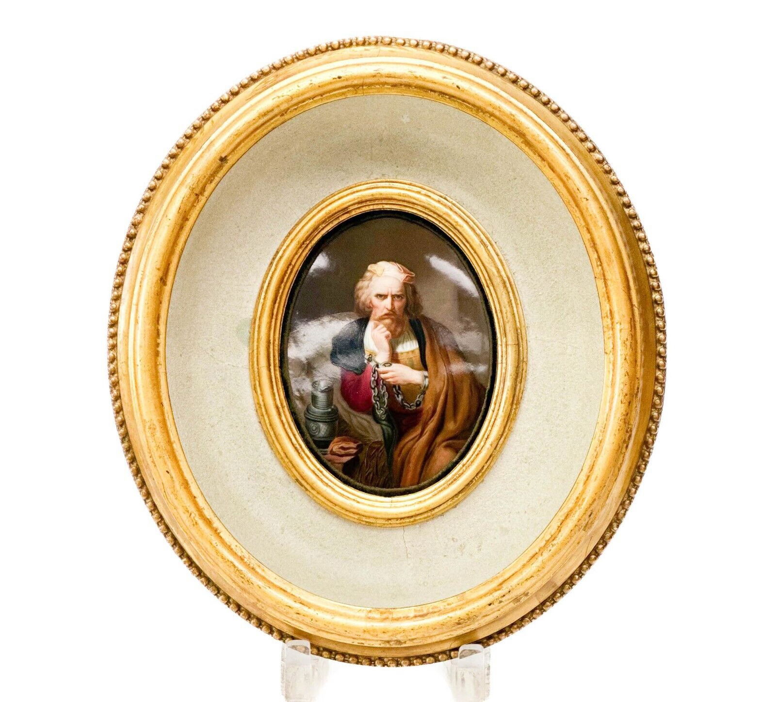 KPM Berlin Oval Porcelain Portrait Plaque Columbus in Chains (1 of 7)