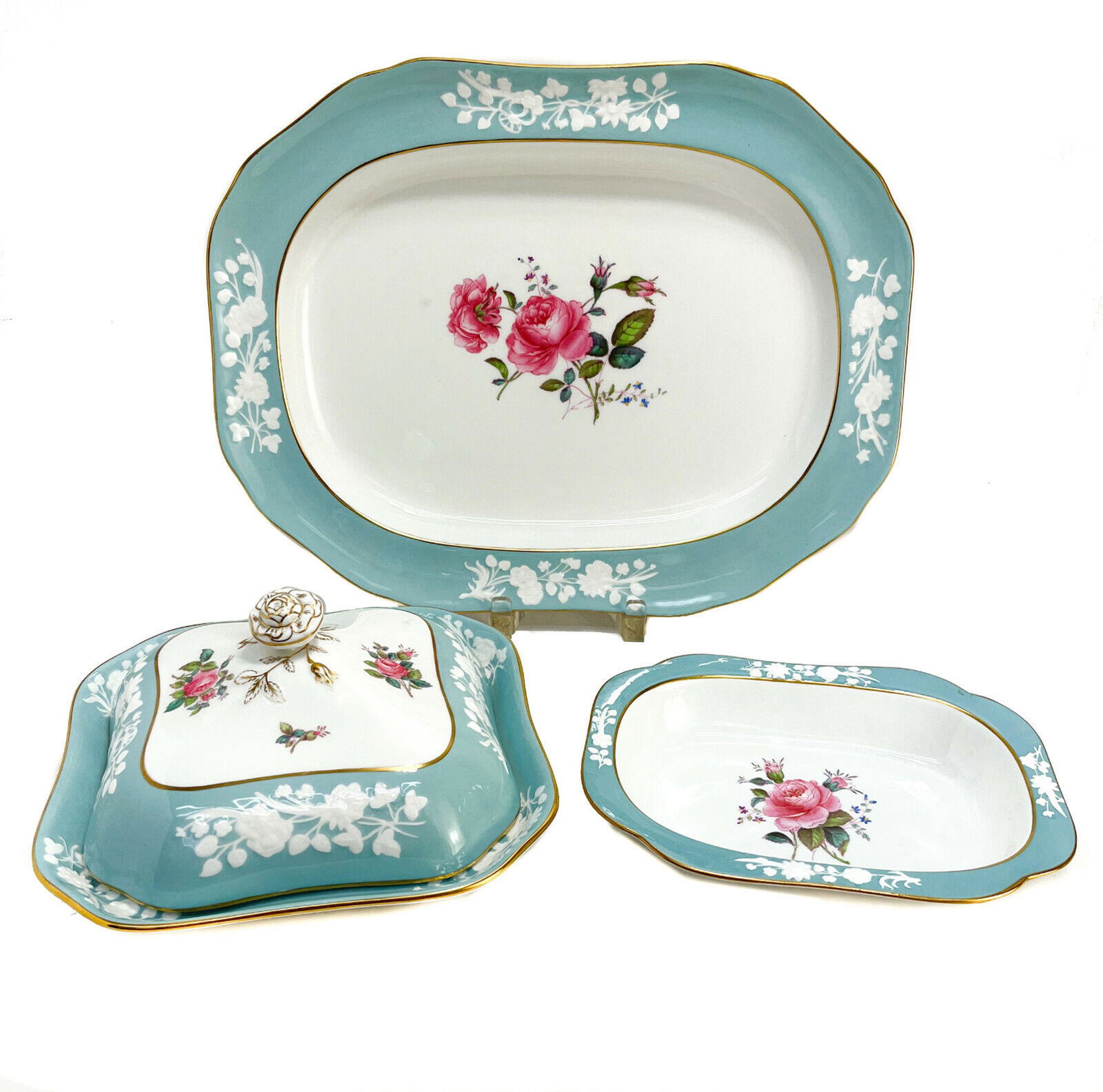 3 Piece Copeland Spode Porcelain Serving Pieces in Old Rose, 20th Century (1 of 9)