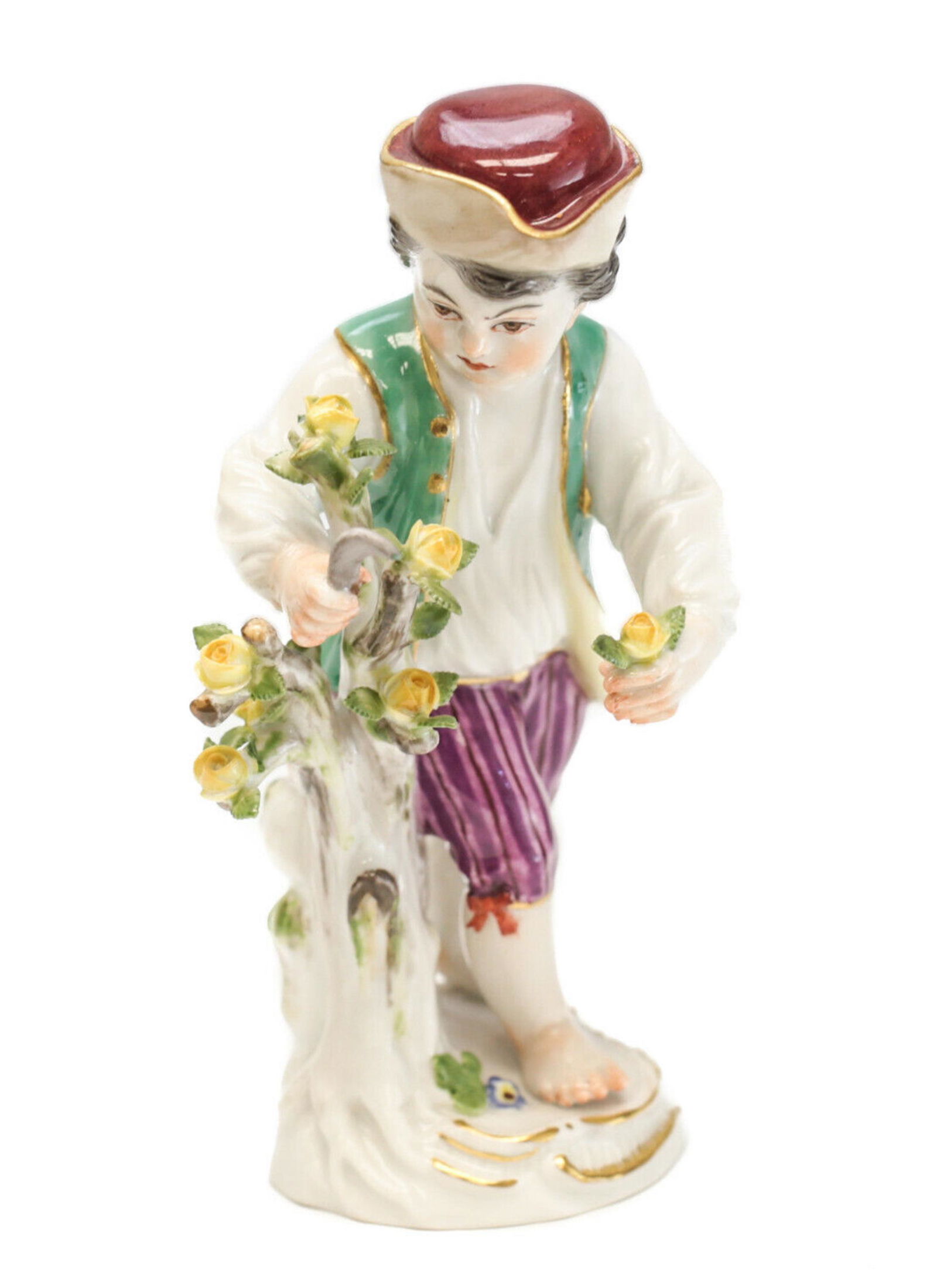 Meissen Miniature Figurine, Boy Gardener #25 (1 of 4)