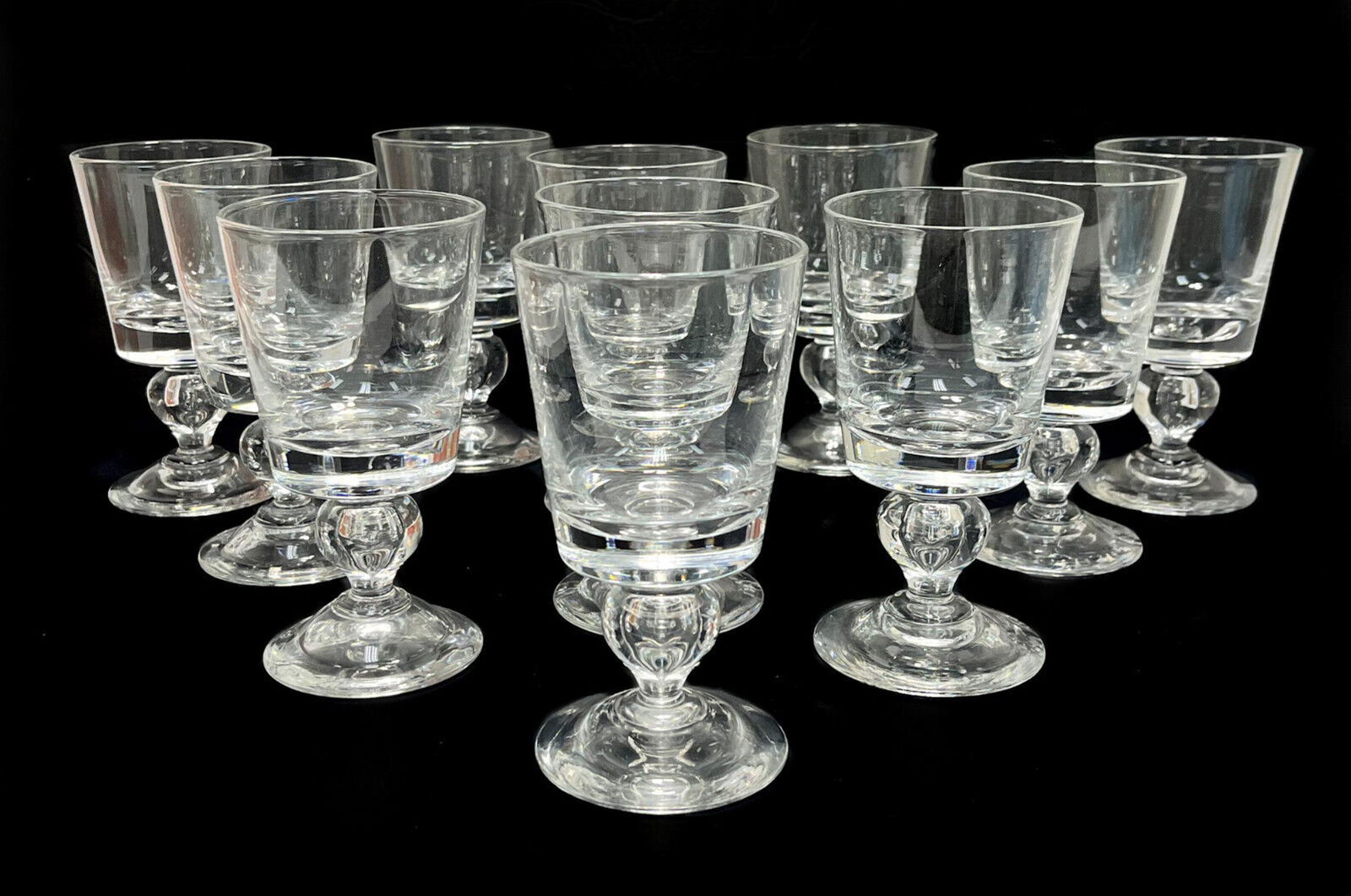 11 Steuben Glass Teardrop Stem 9 ounce Water Goblets, Signed (1 of 4)