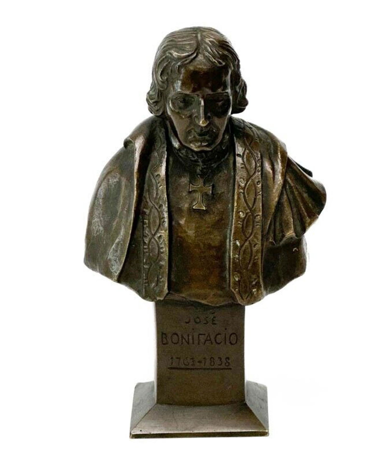 Bronze Miniature Portrait Bust of Jose Bonifacio 1922 Artist Signed (1 of 7)