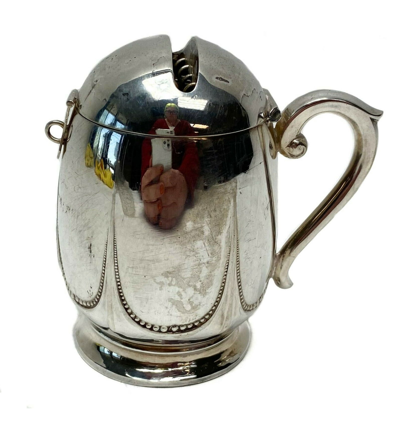 German 800 Silver Handled Coin Bank or Tip Jar (1 of 7)