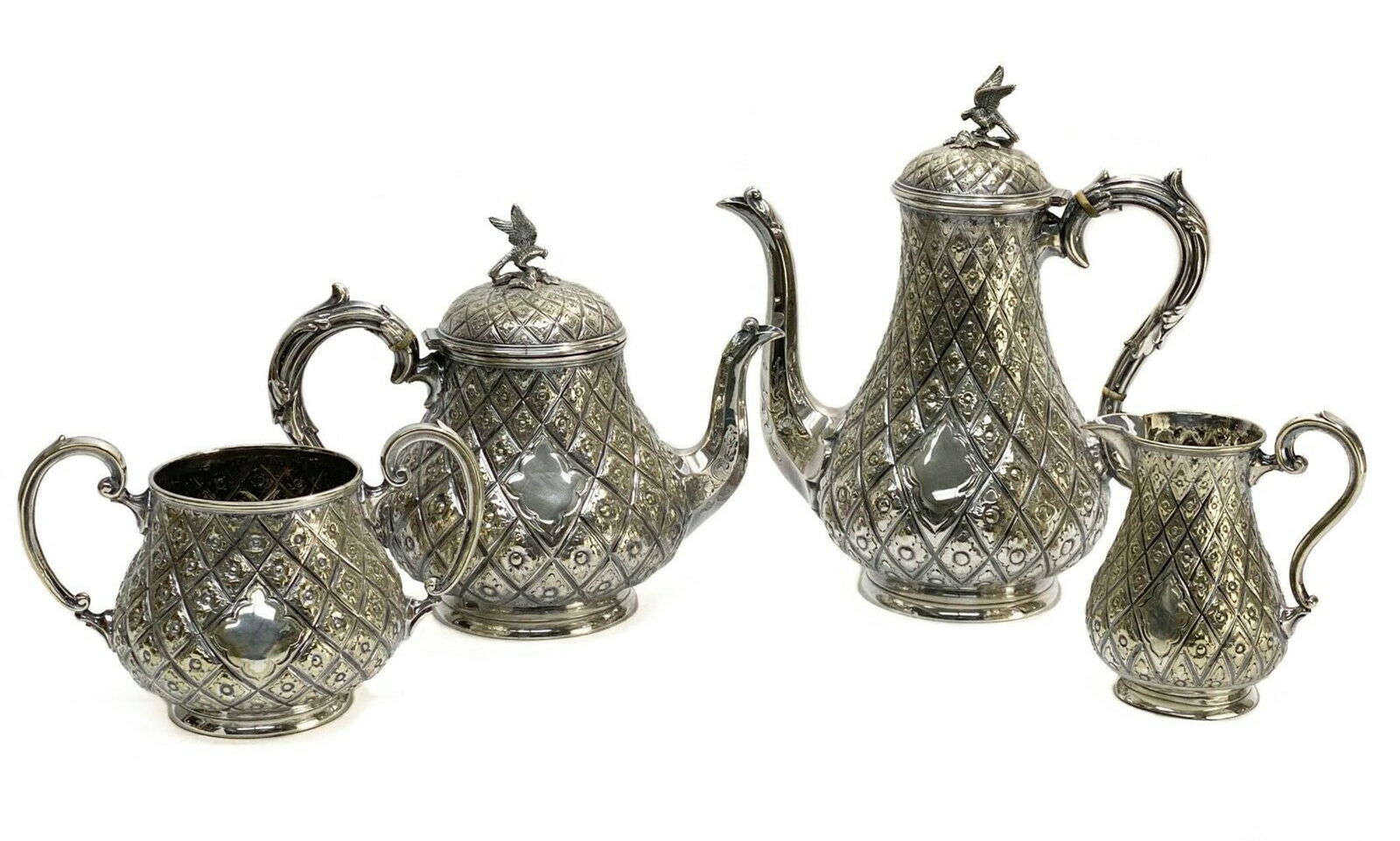 4pc Silverplate Tea and Coffee Set, 19th century (1 of 3)