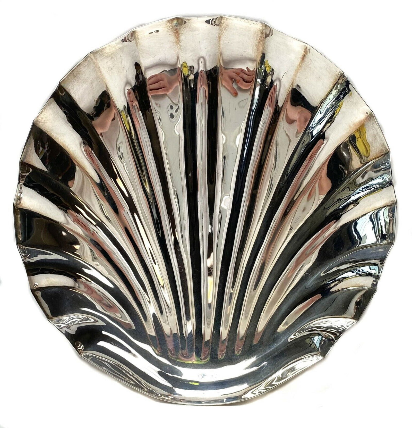 800 Silver Shell Formed Footed Dish c1990 (1 of 3)