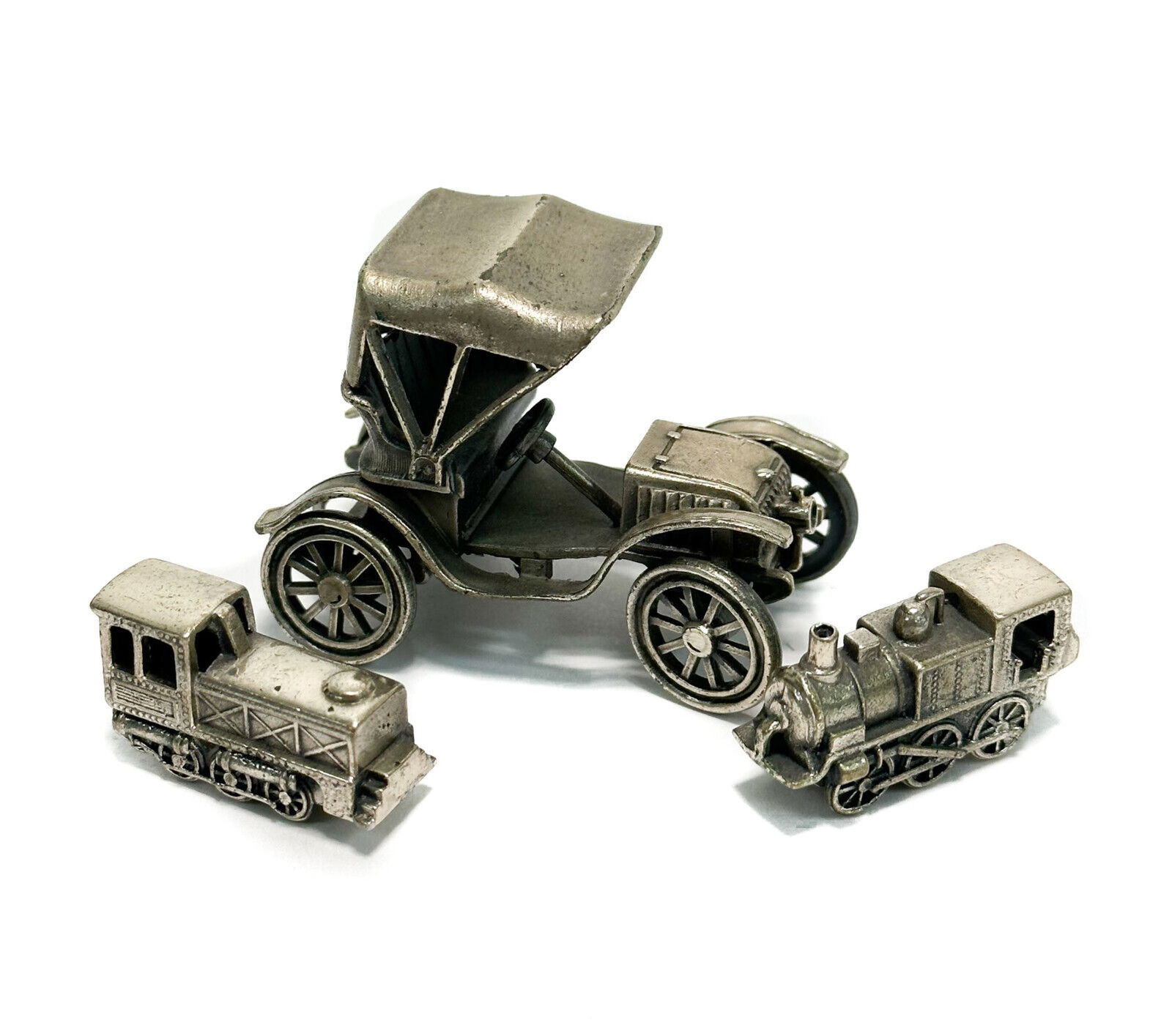 3 Piece Italian 800 Silver Miniature Car and Train Figurines (1 of 10)