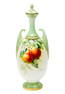 Royal Worcester England Hand Painted Fruit Porcelain Covered Vase or Urn 1905